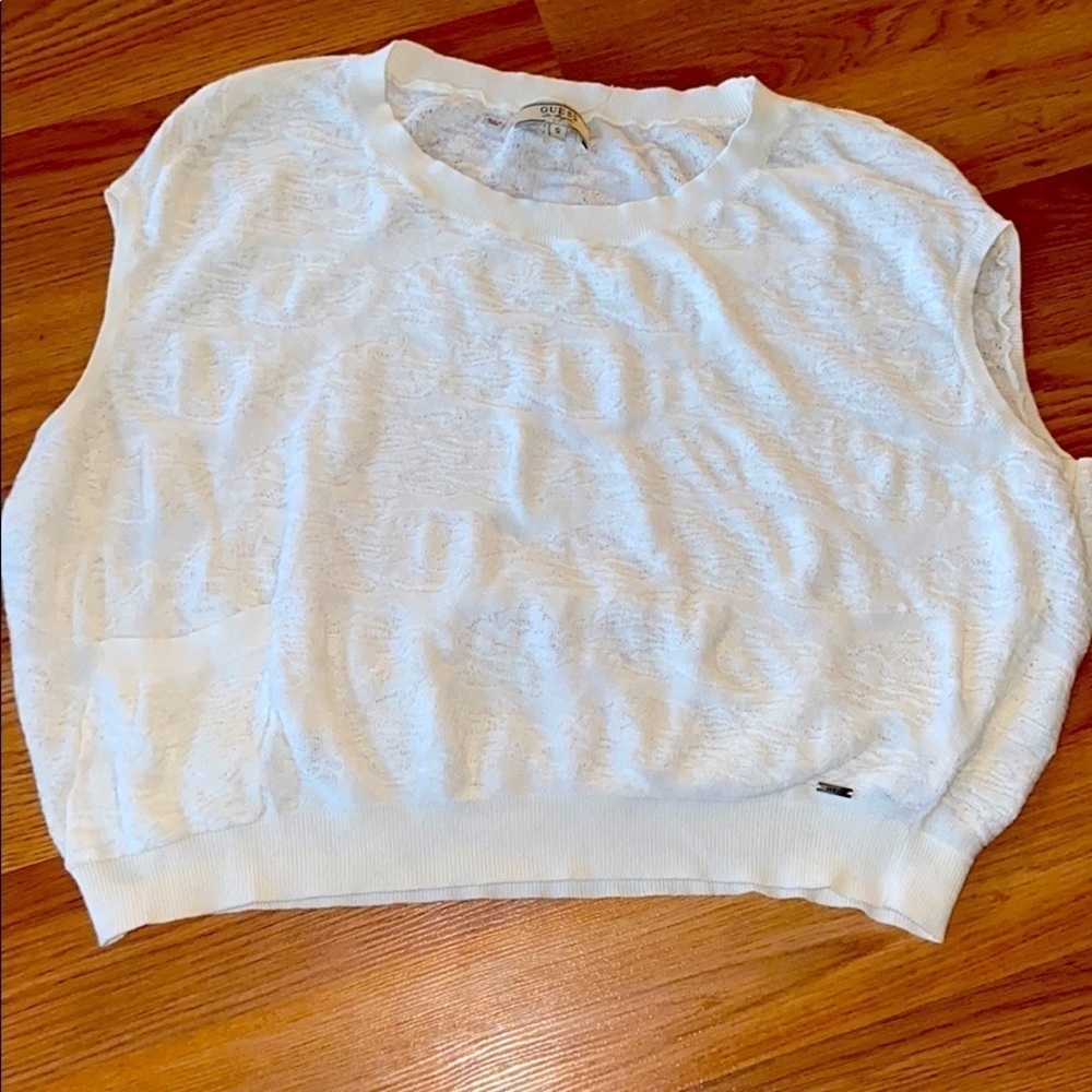 Guess off-white sweater vest NWOT